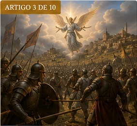 Cena histórica evocativa da batalha de Siponto sob a proteção de São Miguel