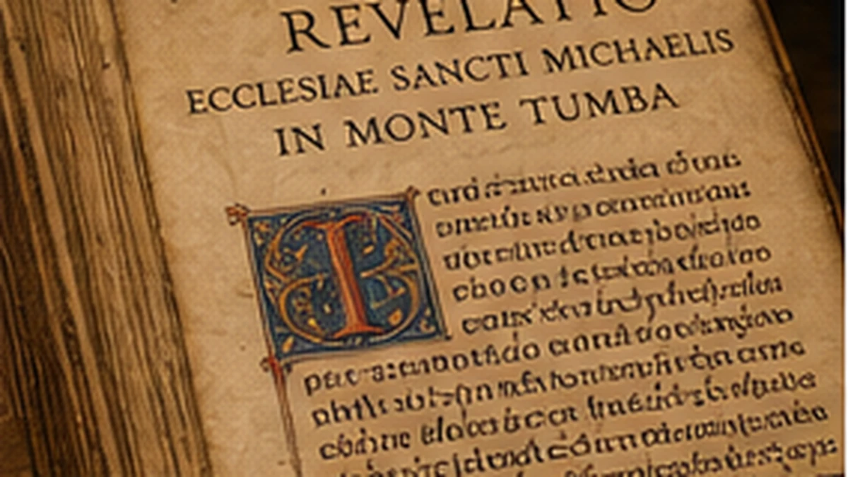 Representação artística da redação medieval da Revelatio ligada à memória do Mont-Saint-Michel